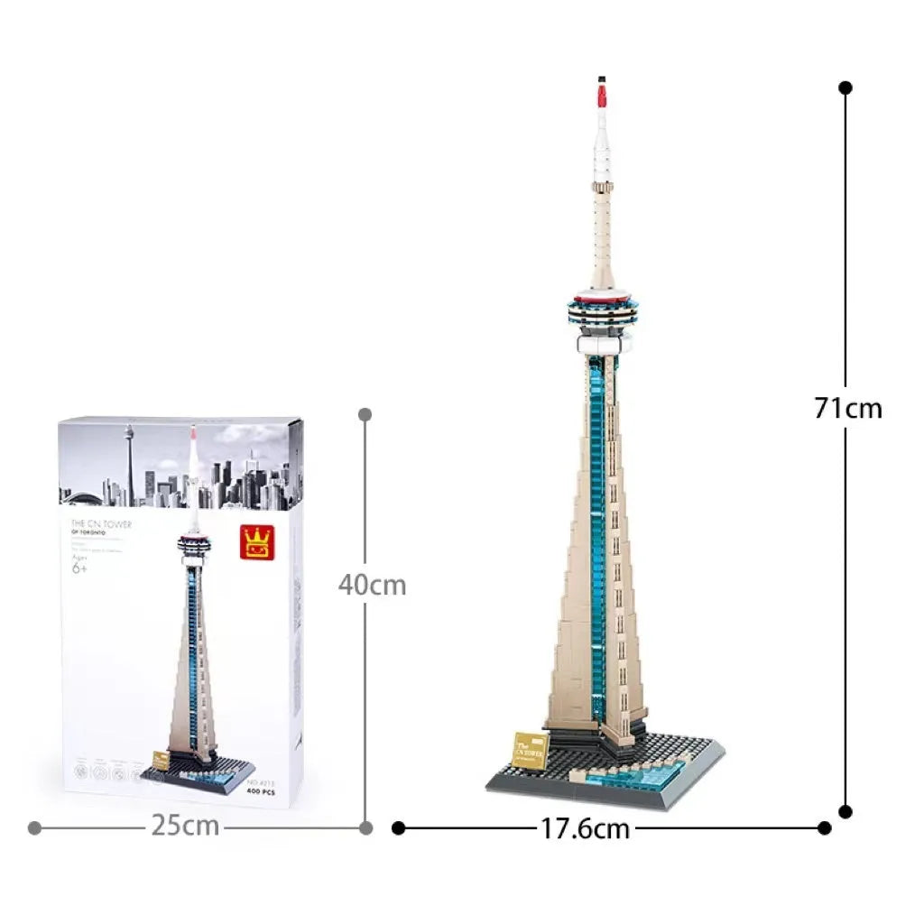 Wange ABS plastic small particle building blocks set with international architecture models