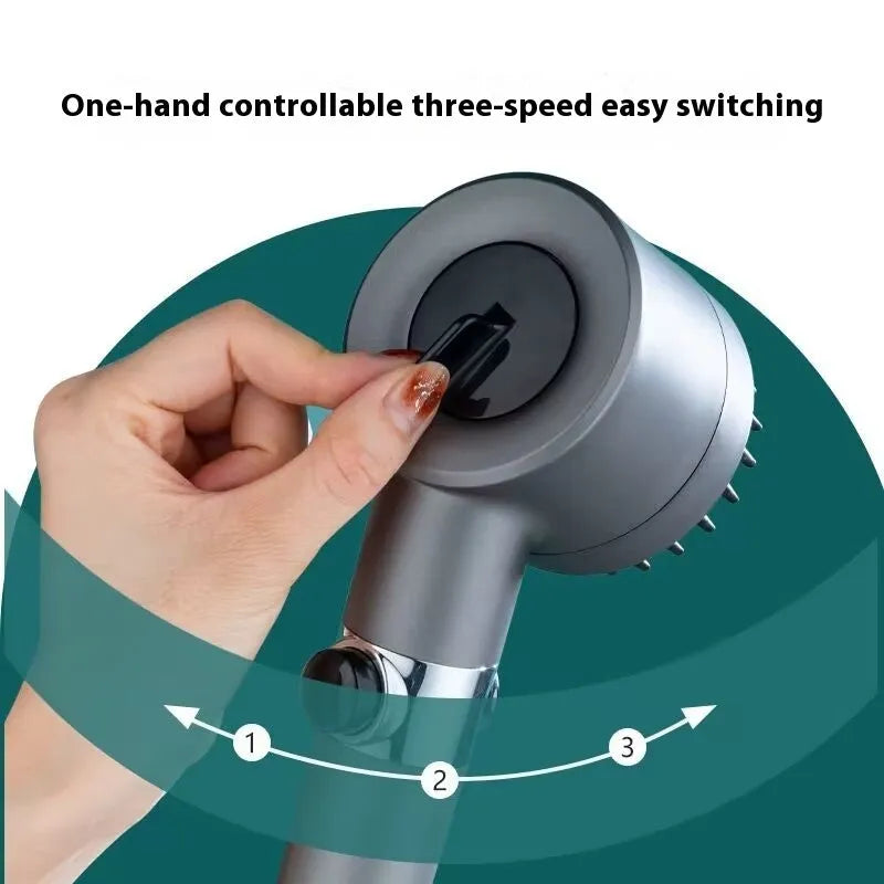 Portable Strong Boost bathroom filter shower head with three adjustment settings