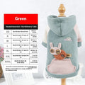 Cotton pet sweatshirt for dogs and cats in brown, green, or pink colours