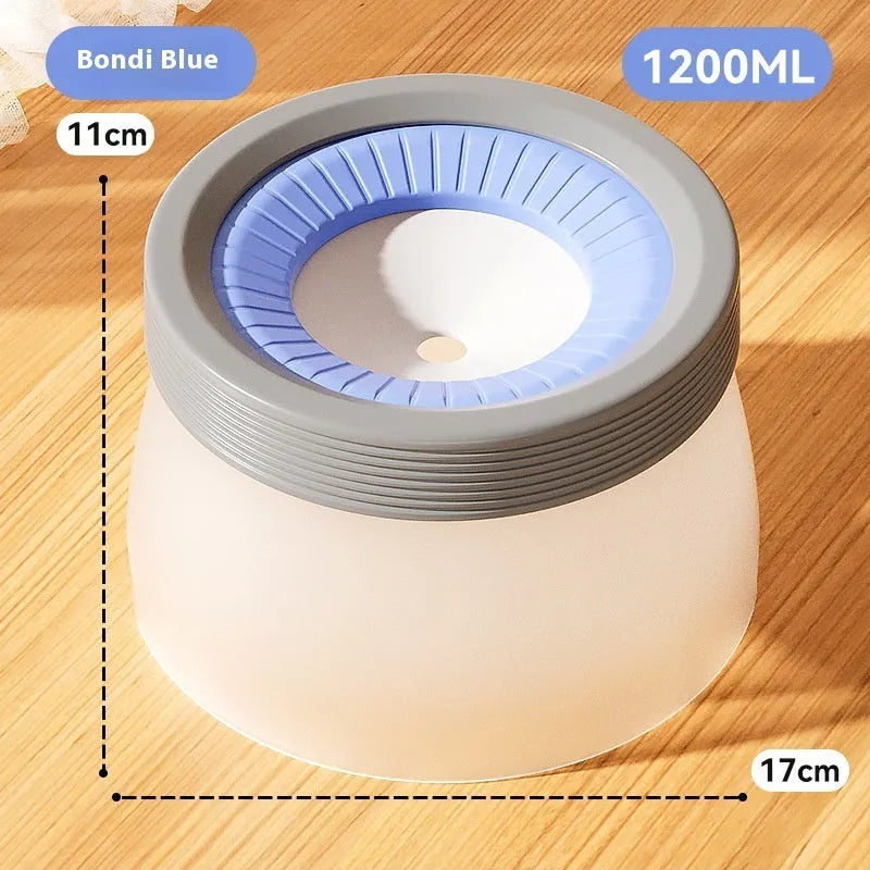 Pet suspension water bowl hanging with blue, green, or brown colour options