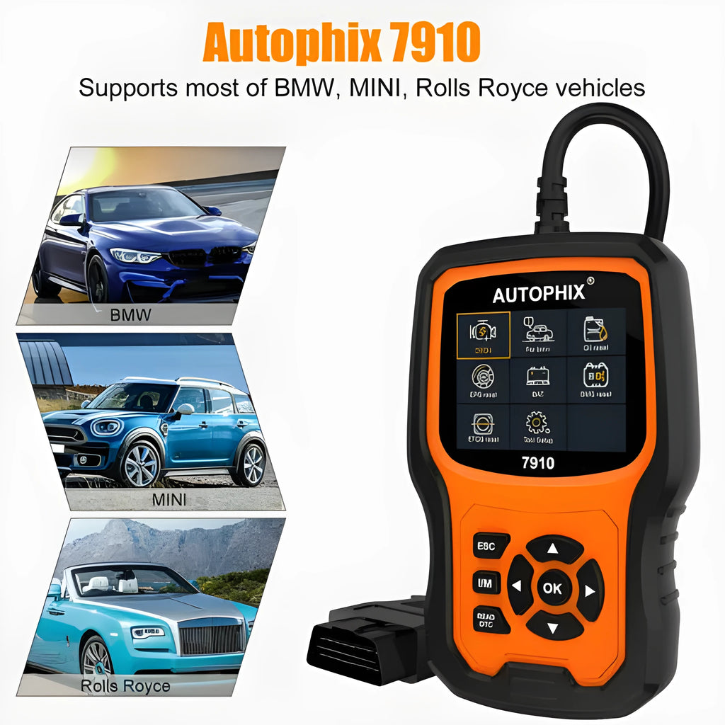 Autophix 7910 handheld automotive diagnostic scanner for BMW Mini Rolls Royce vehicles