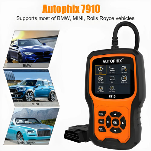 Autophix 7910 handheld automotive diagnostic scanner for BMW Mini Rolls Royce vehicles