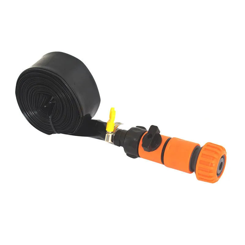 Portable garden sprinkler with solar water cooling in blue or orange colour