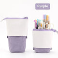 Korean style telescopic drop-down stationery case in six PU corduroy colour options