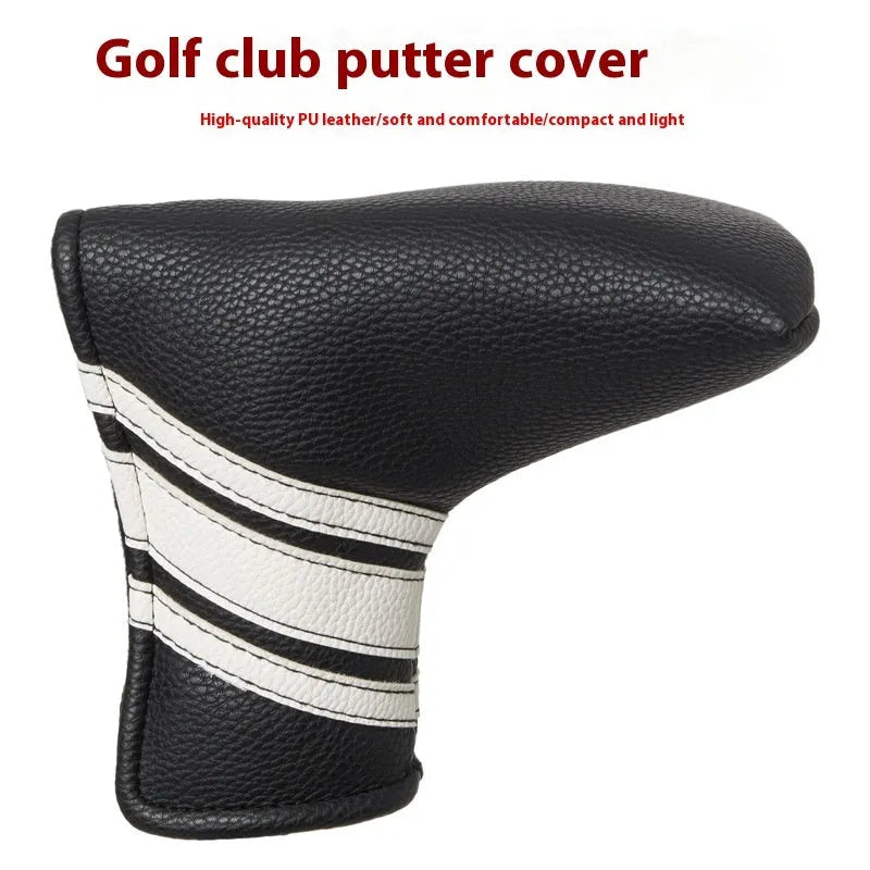 Black PU leather golf push rod sleeve for equipment protection