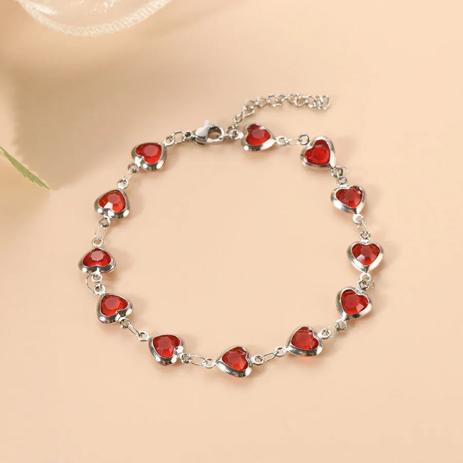 Devil's Eye geometric heart stainless steel bracelet with colourful electroplated finish.