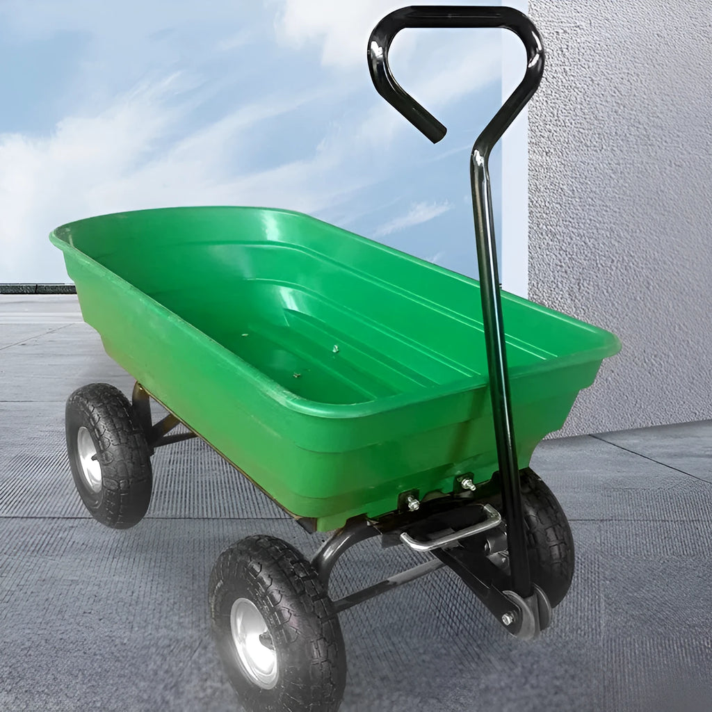 Green four-wheel plastic dumptruck toy TC2145 model with 350kg load capacity