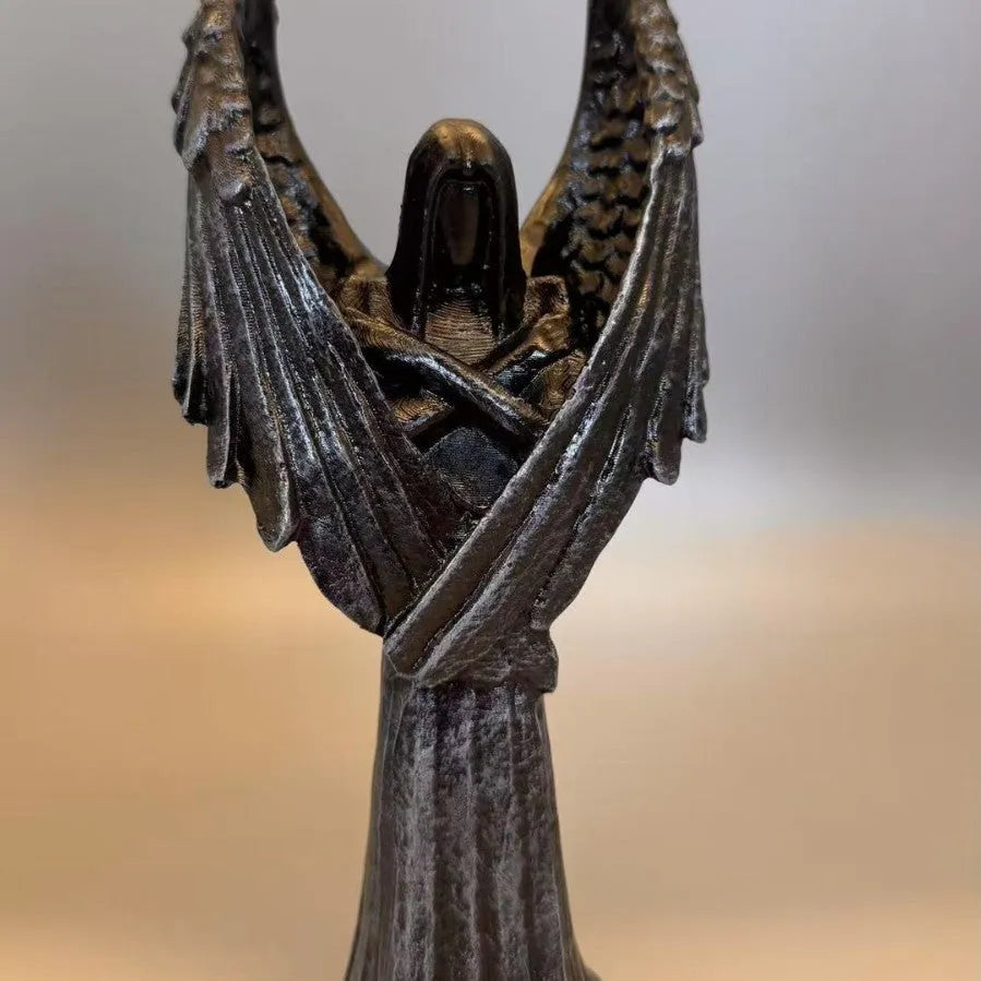Dark angel resin ornament figurine measuring 6.5 by 5 by 17 centimetres