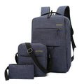 Men's USB charging casual computer bag three-piece set in nylon with organised compartments