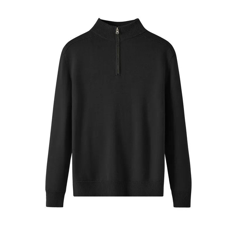 Men's thickened wool casual sweater in slim fit with long sleeves and pullover design