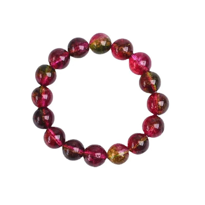 Handmade watermelon crystal bracelet for women showing bead detail, available in 6mm 8mm 10mm 12mm sizes.
