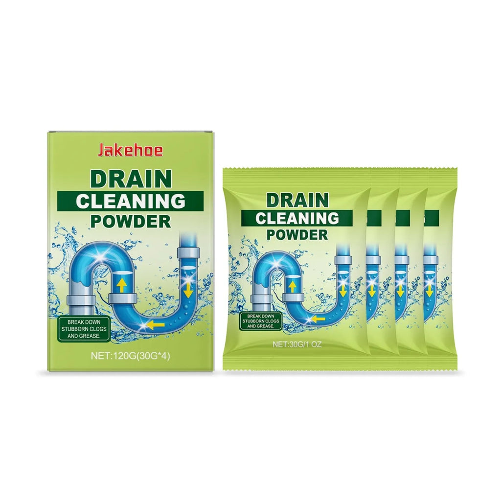 120g bottle of chemical drain cleaning powder for unblocking sinks and shower drains