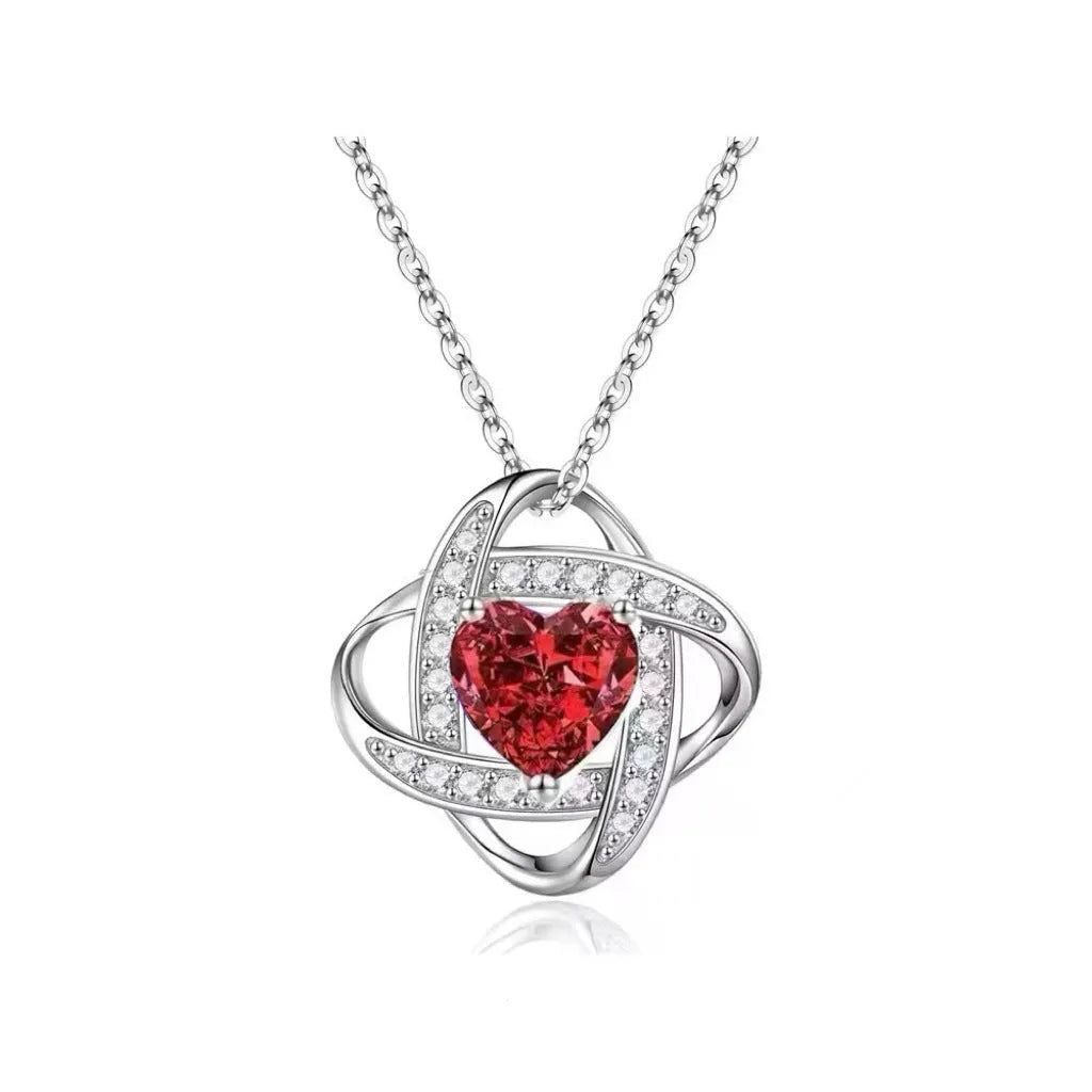 Women's copper heart pendant necklace with electroplated finish in one of five platinum colours.
