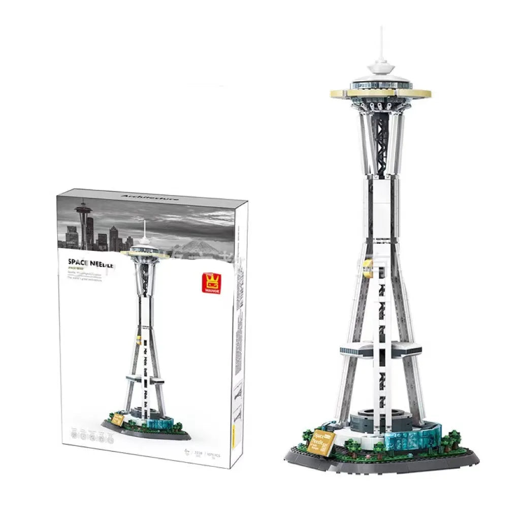 Wange ABS plastic small particle building blocks set with international architecture models