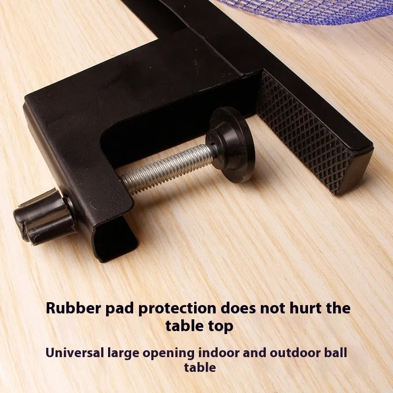 Table tennis posts with universal large clip for indoor tables in open grid colour scheme