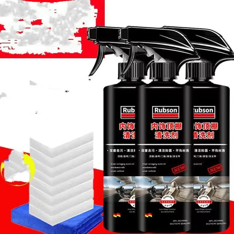 UL ultrasonic fabric roof foam decontamination cleaner bottle with sponge wipes and towel
