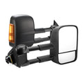 Black electric exterior side mirror for Nissan NP300 D23 model 2015 onwards.