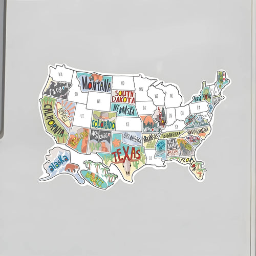 Travel-themed car body sticker set with map design, letters, and numbers for vehicle customisation