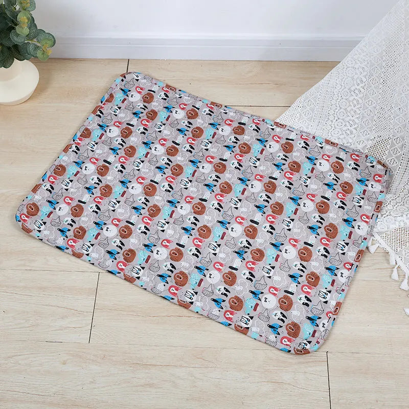 Reusable washable waterproof pet urine pad with animal pattern in multiple size options