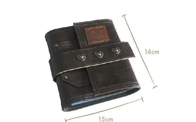Brown A7 notebook with loose-leaf binder binding and PU cover