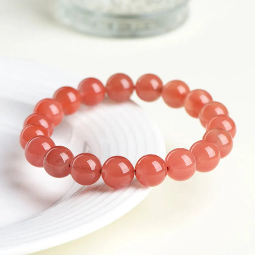 Natural South red cherry red agate bracelet showing scattered beads design