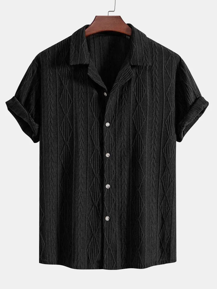 Men's loose fit casual cardigan shirt in polyester fabric for summer beachwear