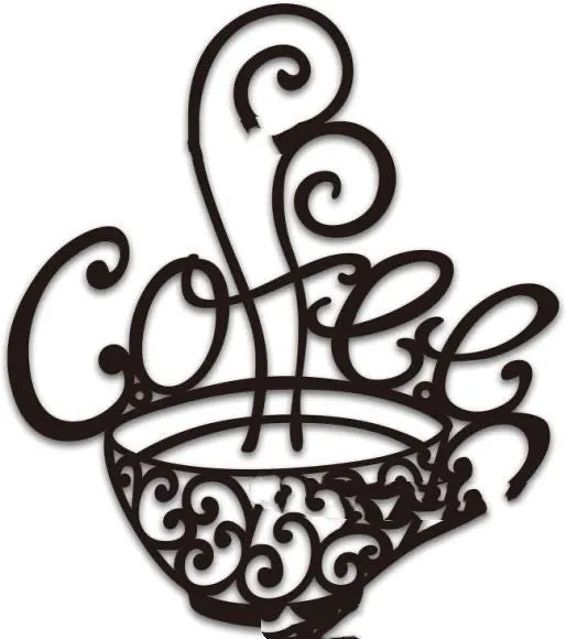 Black iron silhouette wall decoration with English letters design, 26x28 cm modern wall art