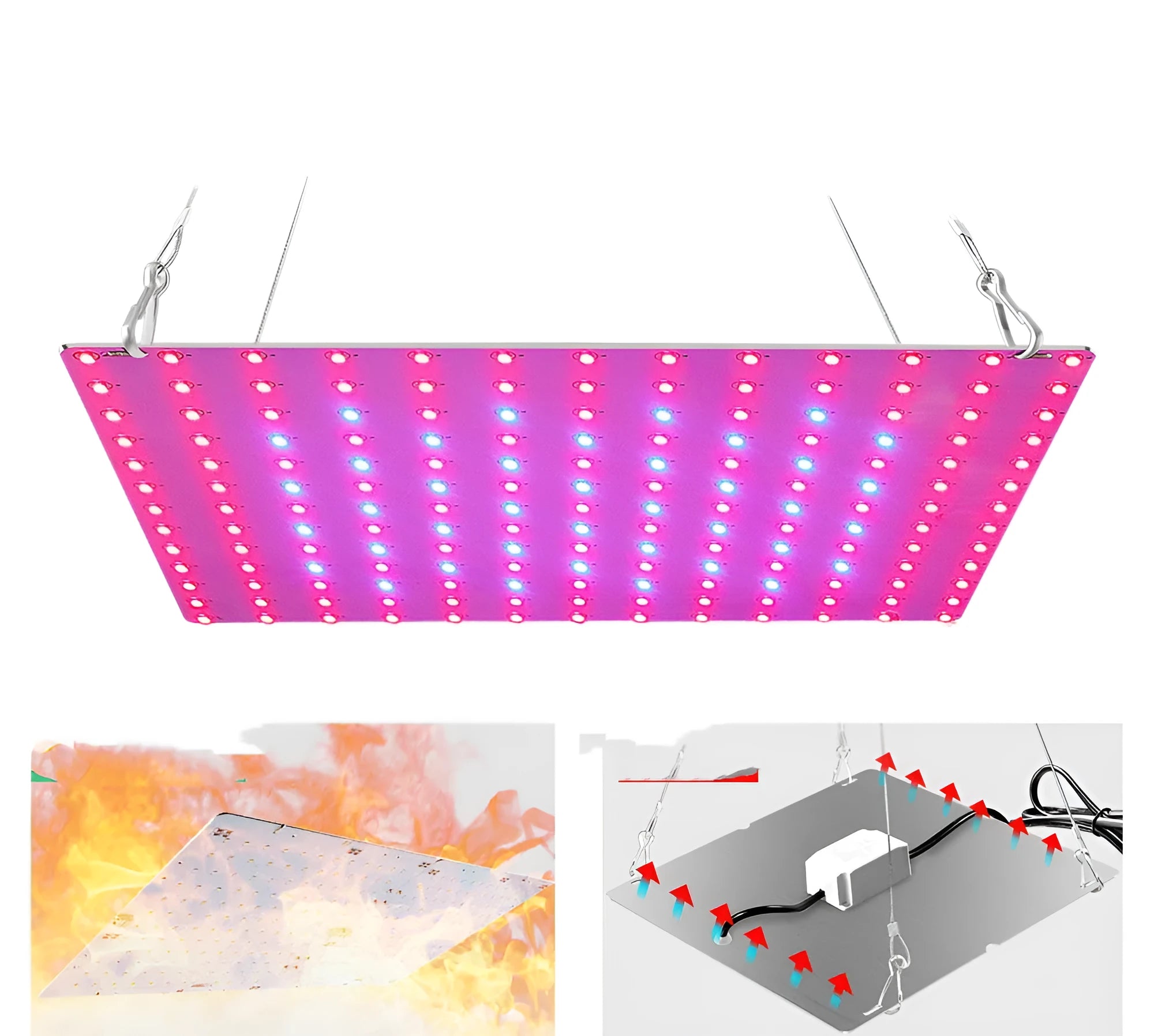 D-section bare board LED plant growing light with hook for indoor fruits and vegetables.