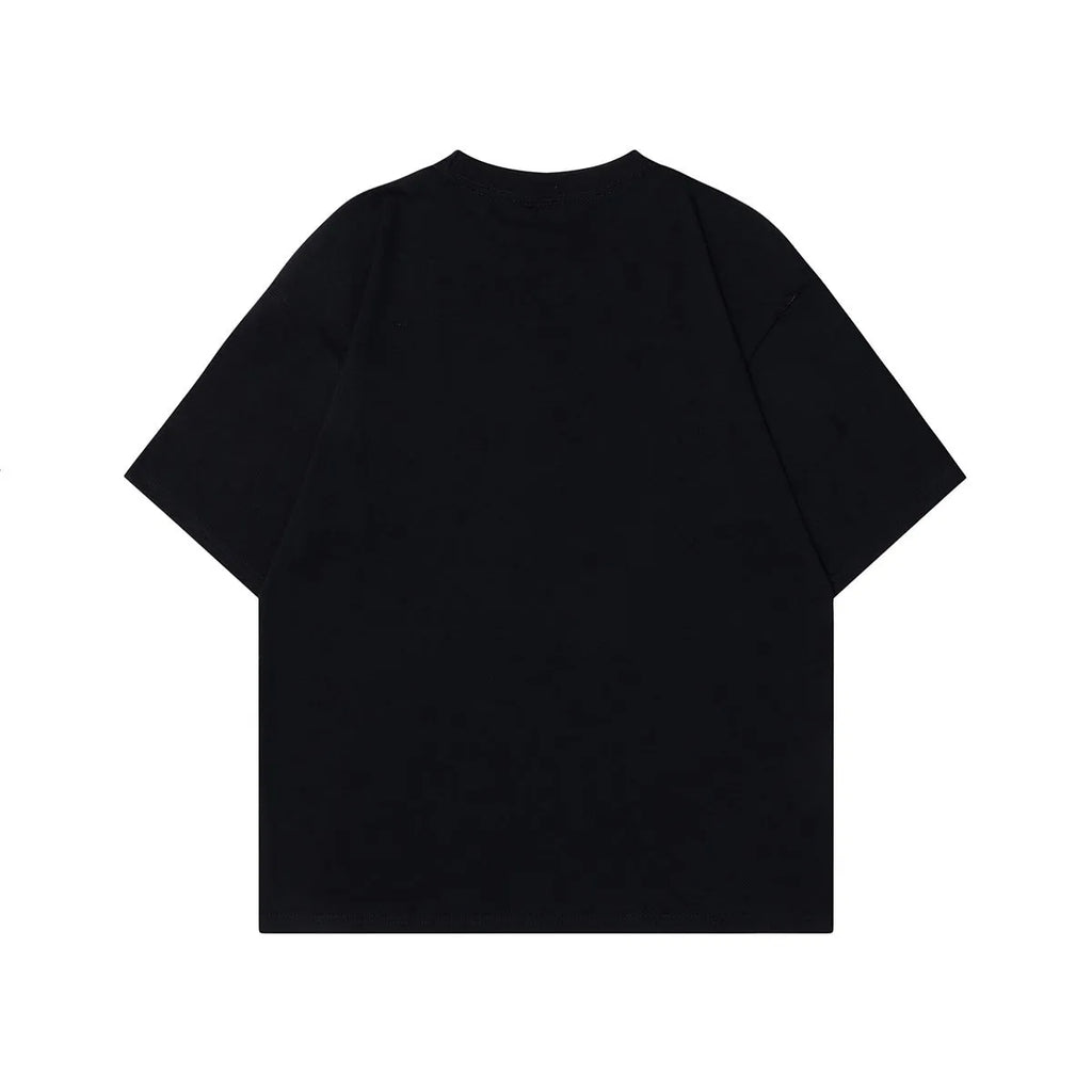 Men's pure cotton short-sleeved T-shirt in loose fit, black and grey colour options