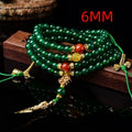 Brazil natural green agate multi-circle bracelet in 6mm, 8mm, and 10mm bead sizes.