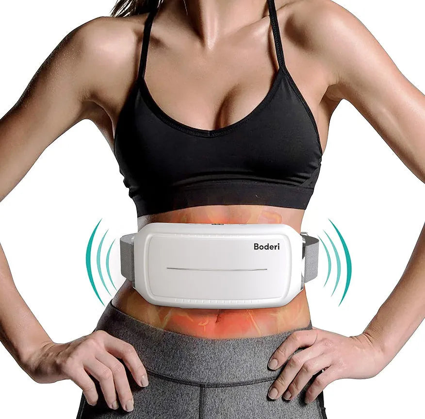 White Tummy Machine EMS abdominal muscle stimulator device for home use.