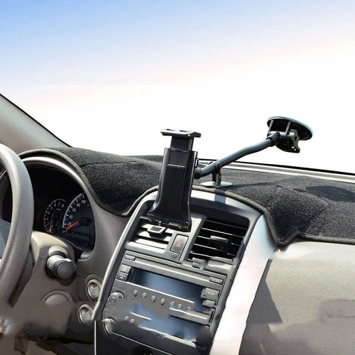 Black vehicle-mounted tablet holder with lifting mechanism for 4-12-inch devices