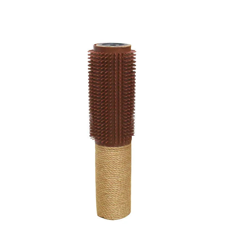 Brown sisal scratching post for cats showing 30cm height and textured rope surface