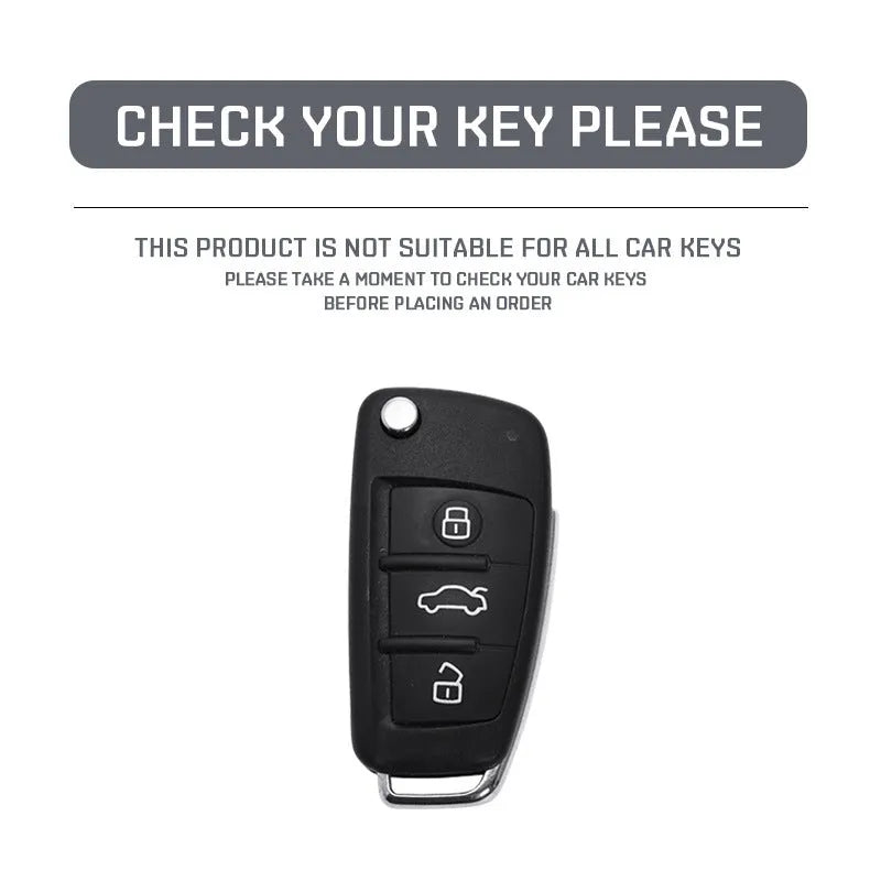 Carbon fibre style car key cover with mirrored finish in carbon pattern and white colour options