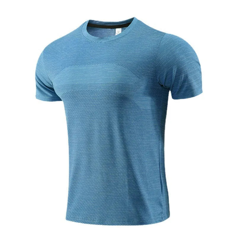 Polyester spandex short sleeve sports t-shirt for running and basketball in red colour