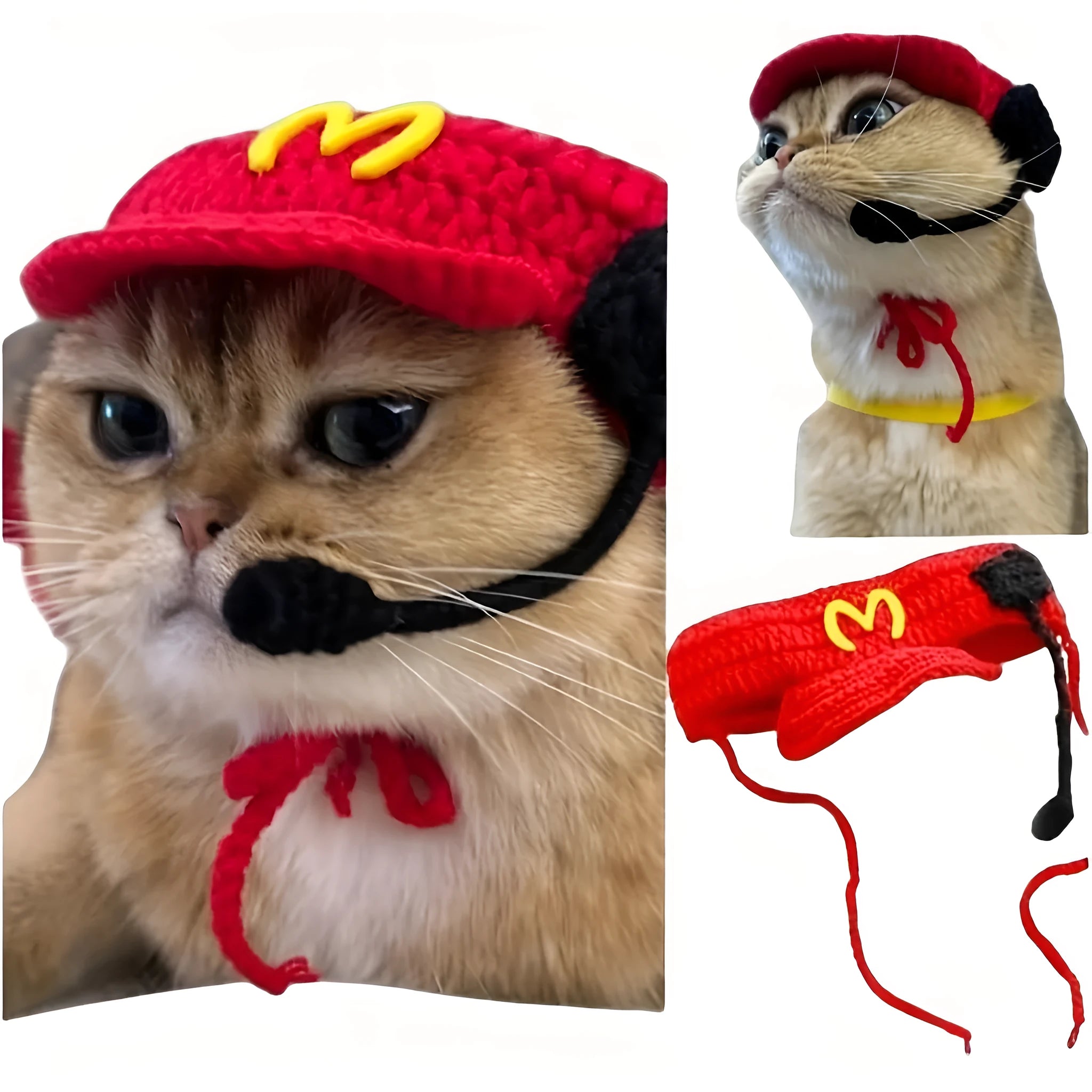 Handmade cotton chef hat and knitted sweater for small to medium pet birthday celebrations