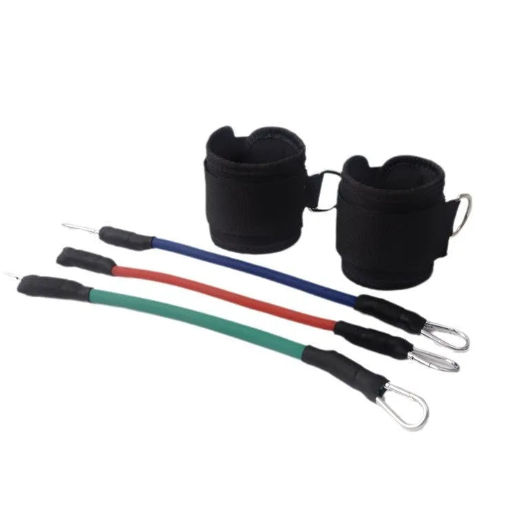 Black taekwondo pull rope set for leg resistance training and explosive force development