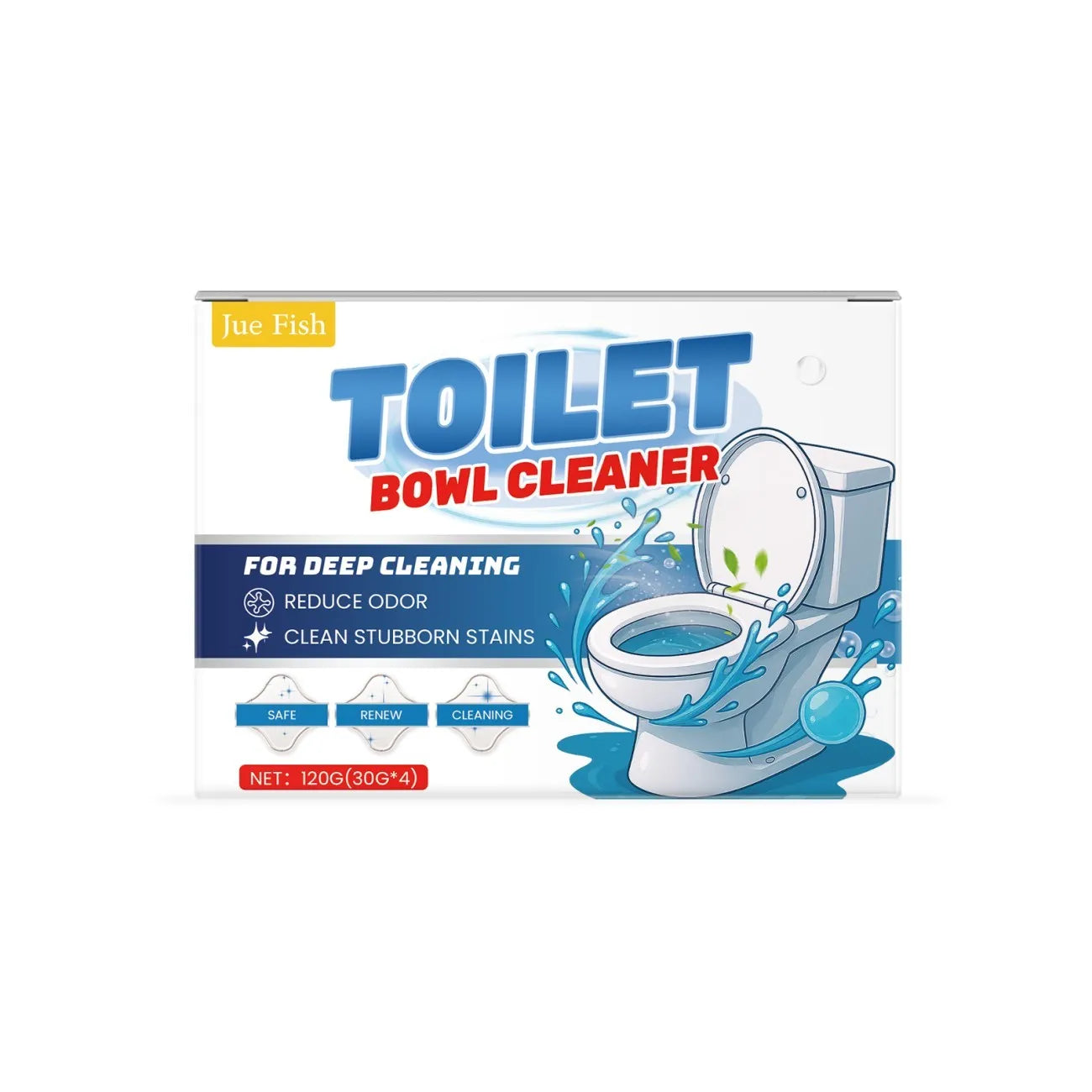 Four sachets of toilet bowl cleaning powder, 30g each, totalling 120g pack