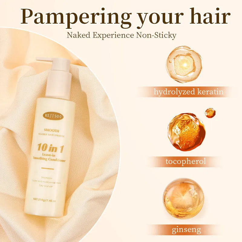 Soft 10-in-1 Wash-free Hair Conditioner bottle with 210g net content for women's hair treatment