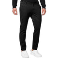 Men's slim-fit tapered chino trousers in cotton blend fabric with pleated front detail
