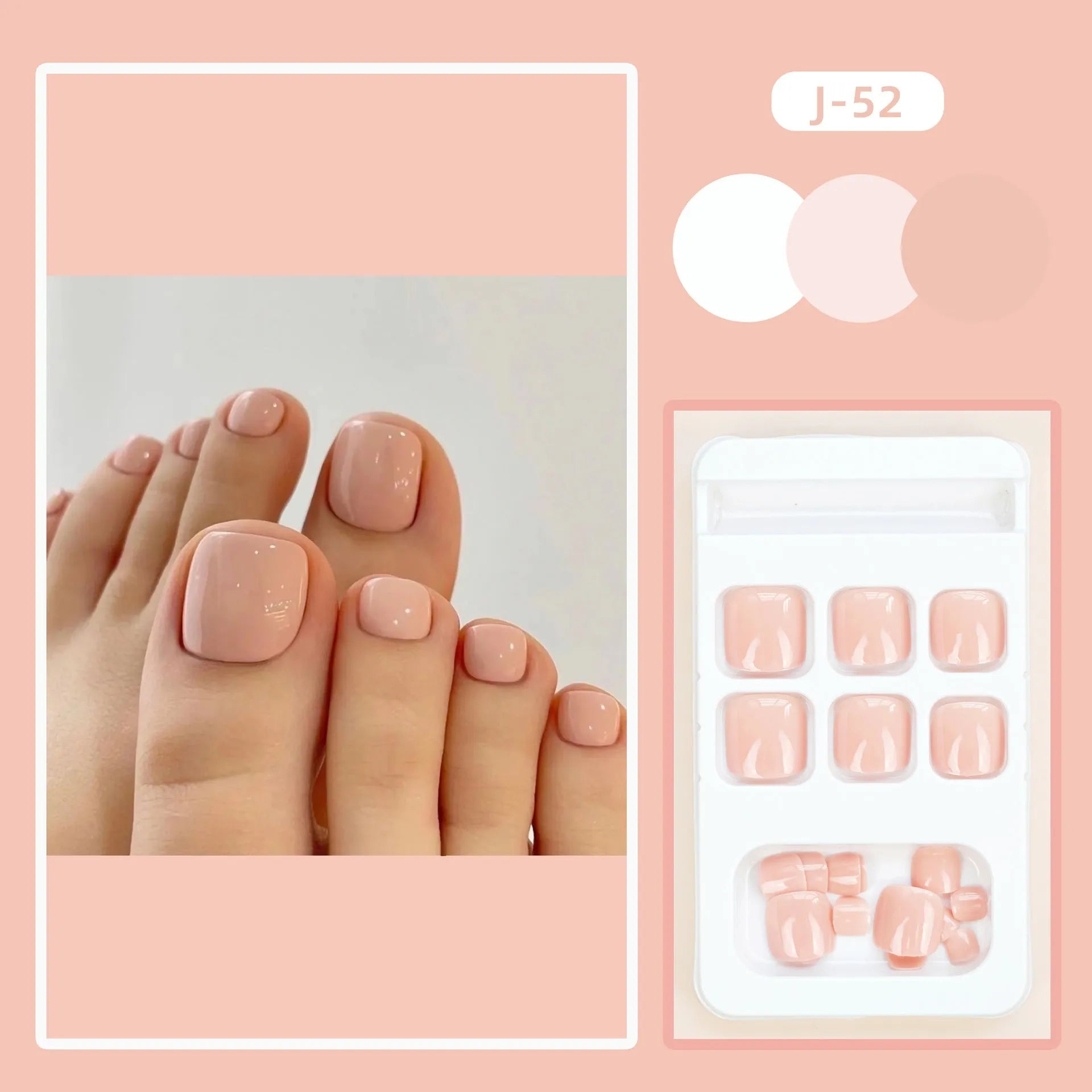 Fashion personality toe nail stickers in skin colour J-52 feet style with adhesive glue for decorative pedicure application