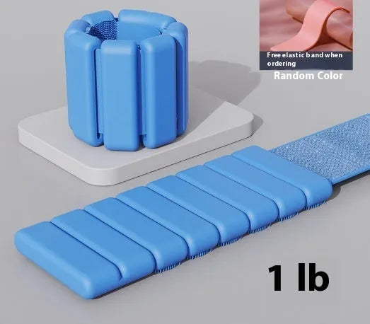Silicone weight-bearing fitness bracelet with Velcro strap and detachable weights in various colours