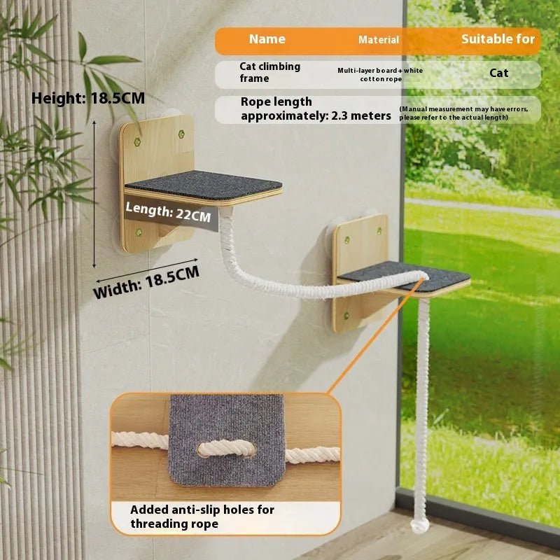 Sisal rope cat scratching post with space capsule suspended design and multiple configuration options