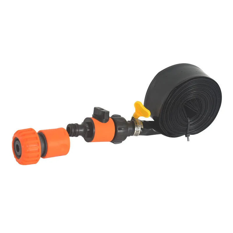 Portable garden sprinkler with solar water cooling in blue or orange colour