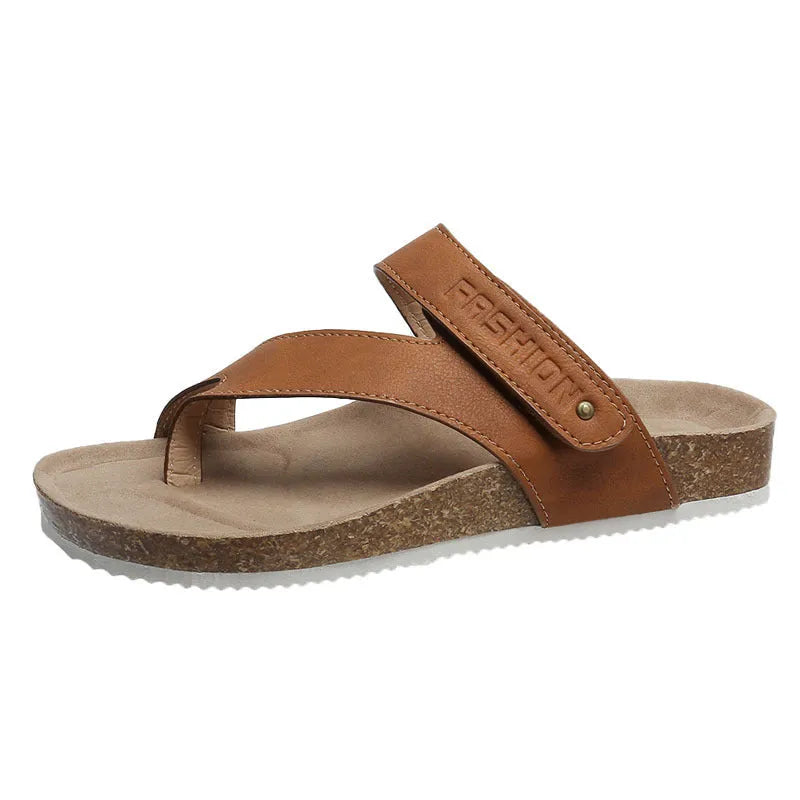 Flat toe ring thick-soled flip-flops in blue colour with foam sole