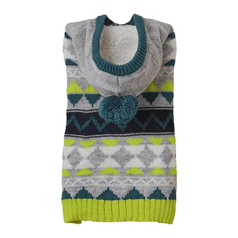 Diamond pattern pet sweater for dogs in acrylic knit material