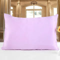 19 M double-sided Mulberry silk pillowcase in apricot colour, shown in three size options.