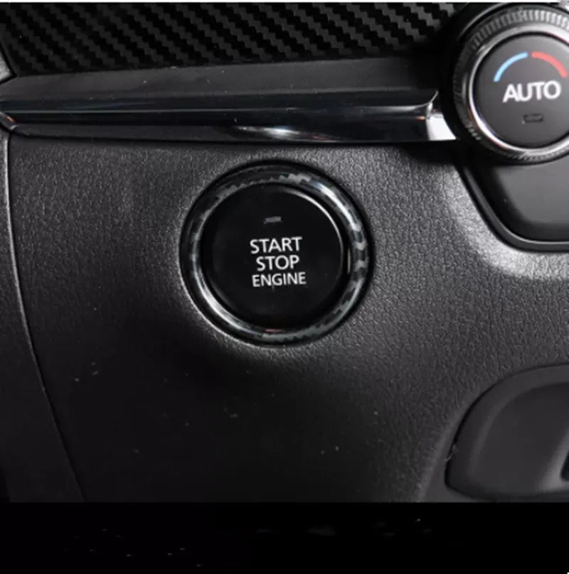 Atz aluminium alloy steering wheel decorative sticker set showing brushed red, silver, and blue hollow buttons