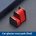 Zinc alloy car dashboard glasses clip with leather nose pad in black, grey, green or red