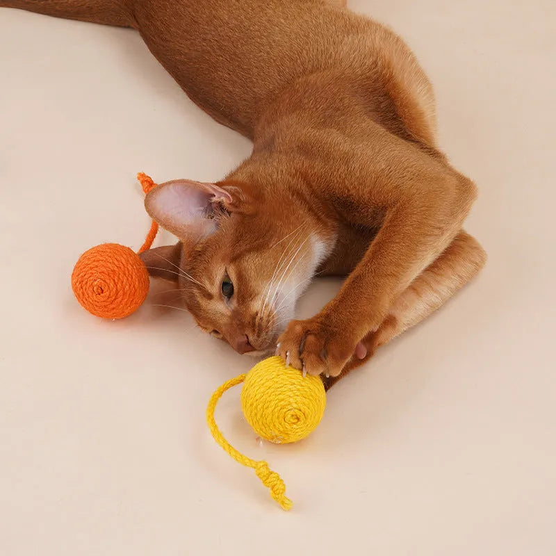 Interactive cat teaser stick toy set with fishing rod handle and four different toy attachments including catnip balls